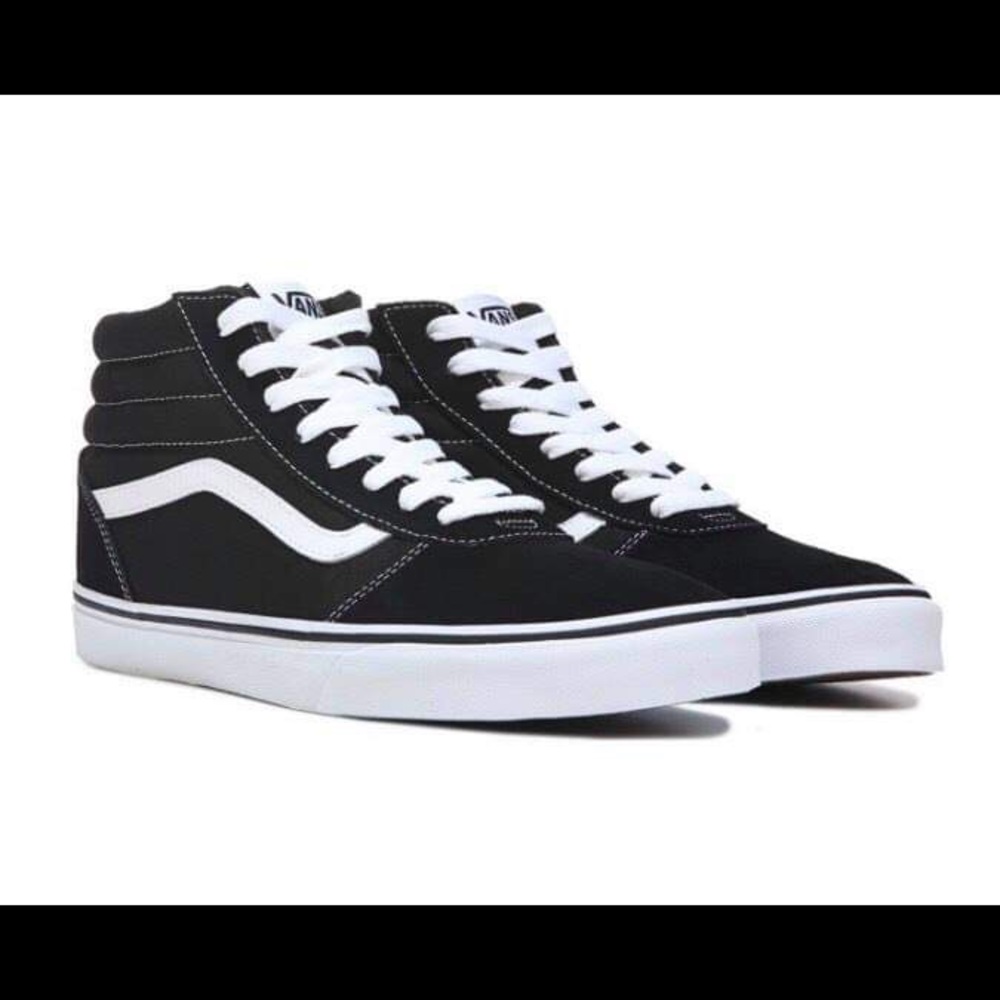 Vans Men’s ward high-top sneaker, black and white